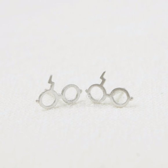 Geek Boho Chic Jewelry - 🆕 NWOT Silver Harry Potter Lightning Bolt Glasses Earrings